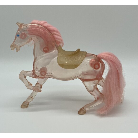 Vintage SheRa Princess Of Power Crystal Swift Wind Clear Pink Horse 1985 Saddle - Picture 2 of 6